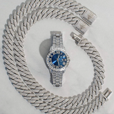 Men's Sapphire Numeral Dial Moissanite Watch