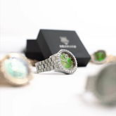 Men's Emerald Numeral Dial Moissanite Watch
