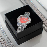 Men's Ruby Numeral Dial Moissanite Watch