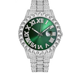 Men's Emerald Numeral Dial Moissanite Watch