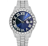 Men's Sapphire Numeral Dial Moissanite Watch