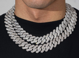 20mm Monaco Chain - White Gold