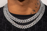 14mm Monaco Chain - White Gold