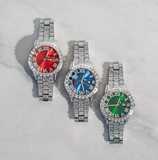 Men's Ruby Numeral Dial Moissanite Watch