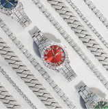 Men's Ruby Numeral Dial Moissanite Watch