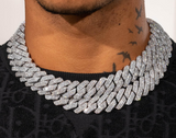 20mm Monaco Chain - White Gold