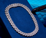 20mm Monaco Chain - White Gold