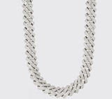 20mm Monaco Chain - White Gold