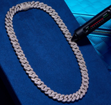 14mm Monaco Chain - White Gold