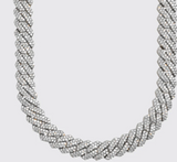 14mm Monaco Chain - White Gold