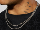 4mm Rope Chain - White Gold
