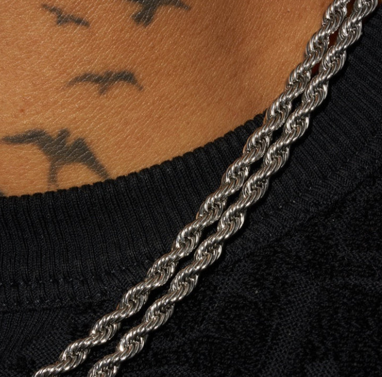 4mm Rope Chain - White Gold