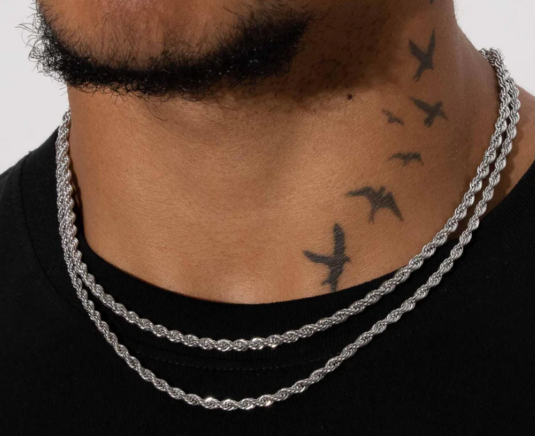 4mm Rope Chain - White Gold