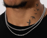 4mm Rope Chain - White Gold