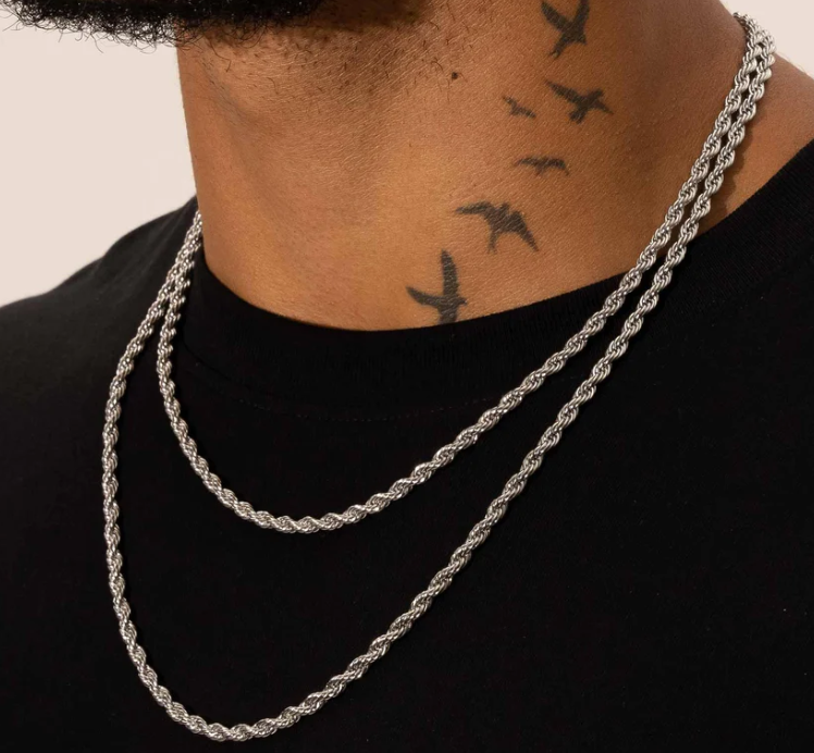 4mm Rope Chain - White Gold