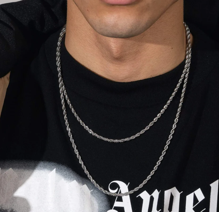 4mm Rope Chain - White Gold