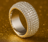 IGI Diamond 5 Row Paved Ring - 925 Silver - D Color - VVS1
